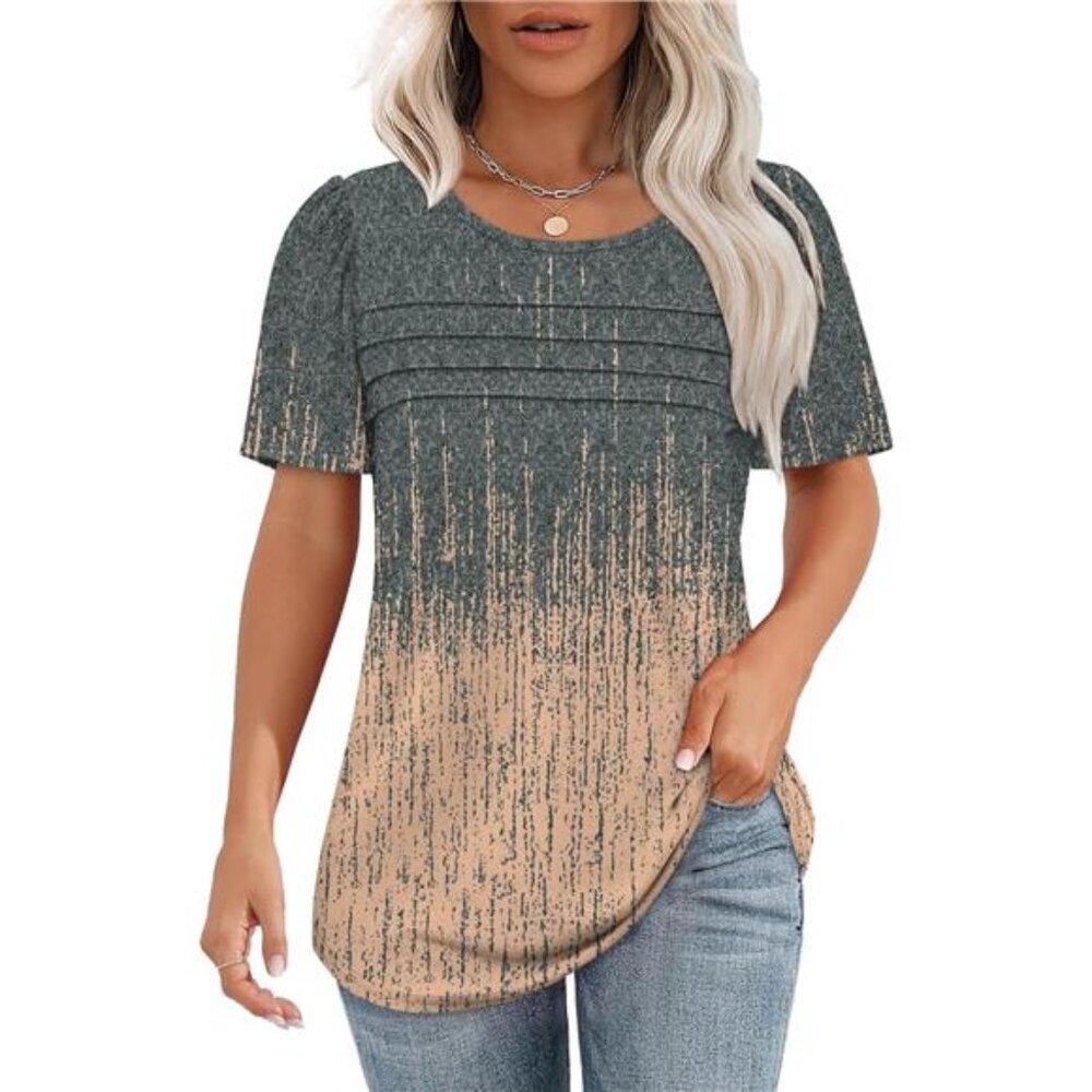 Womens T Shirts Short Sleeve Tops Dressy Casual Blouses Spring Summer